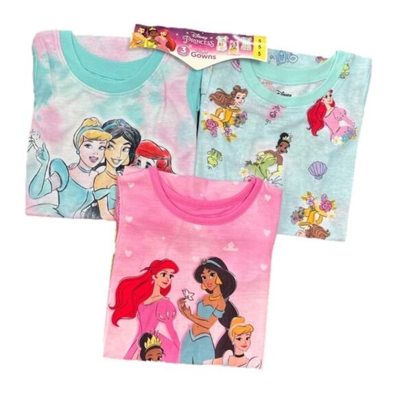 Disney Girl's Princess Sleepwear 3 Pack Size 5 NWT - Picture 1 of 7